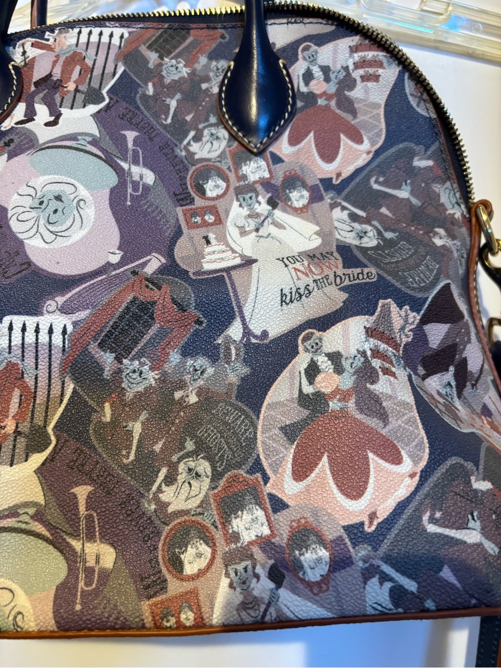 Dooney & Bourke Haunted Mansion Satchel with Navy Trim - Picture 4 of 13